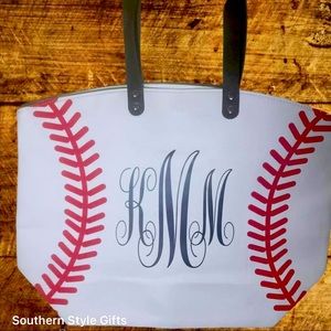 Canvas baseball tote